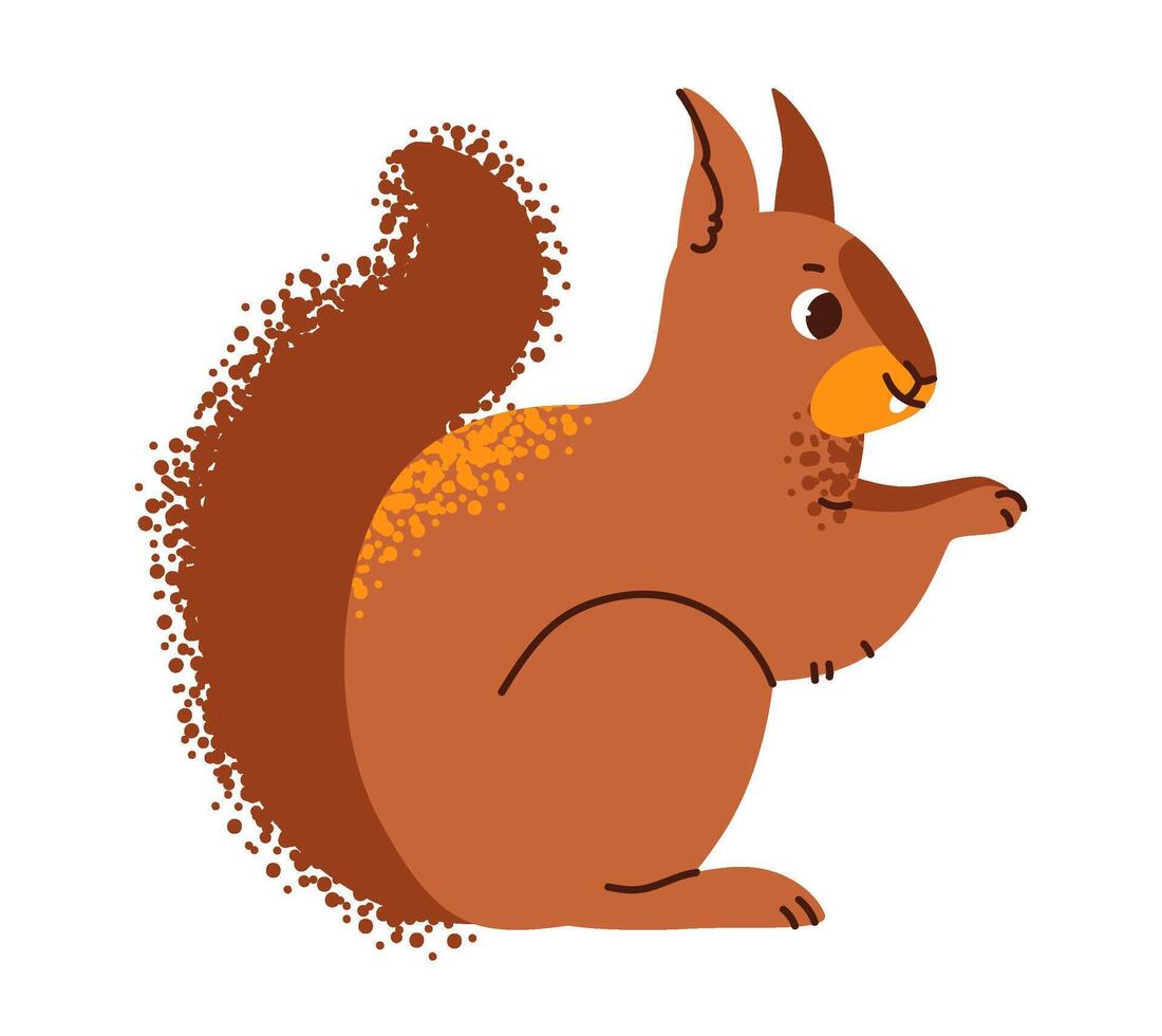 Squirrel. Playful rodent, with its bushy tail and furry coat vector