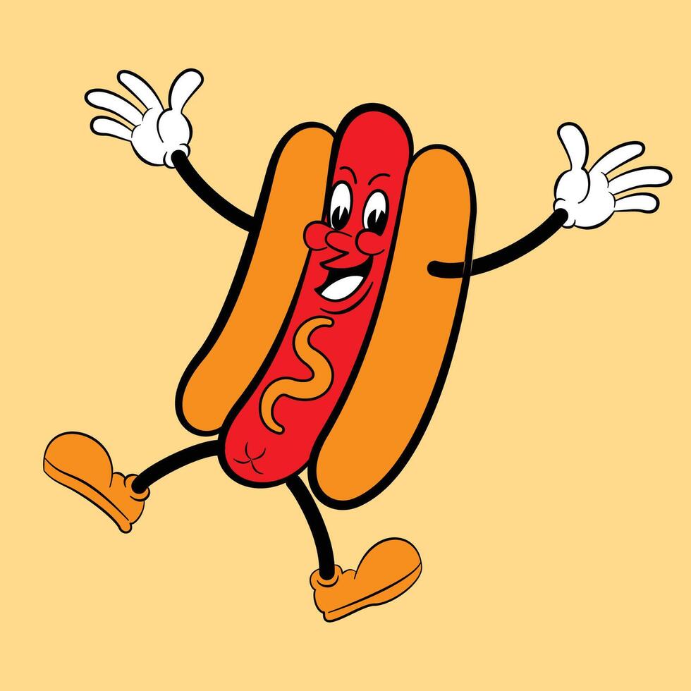 hot Dog Mascot Illustration vector