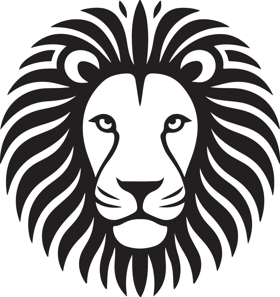 Lion face silhouette art with white background vector