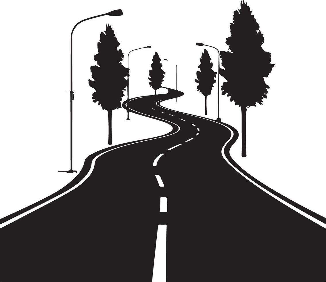 Road silhouette image with white background Template Design This is a clean eye-catchy Road silhouette image with white background Template suitable for all businesses. vector