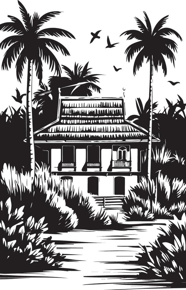The House silhouette art vector