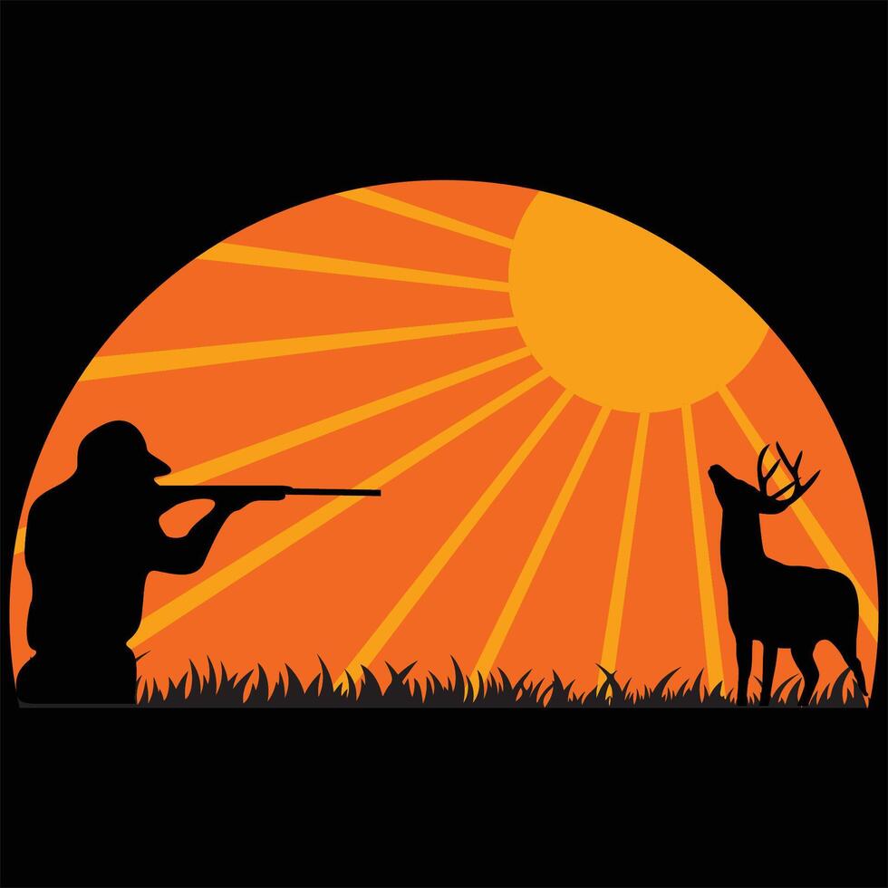 retro vintage deer lover hunter hunting t shirt design art vector