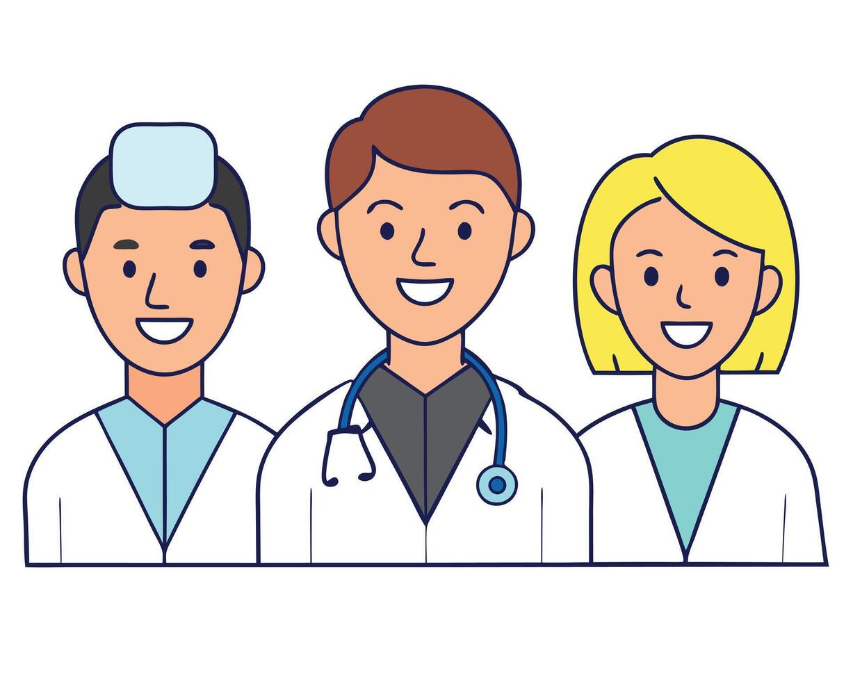 Doctor and Nurses illustration vector
