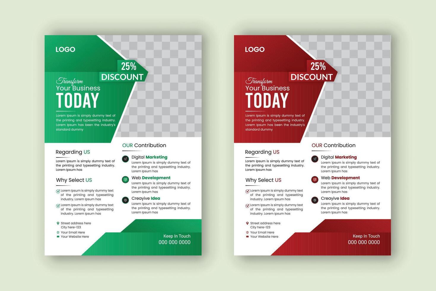 Corporate business multipurpose flyer design vector