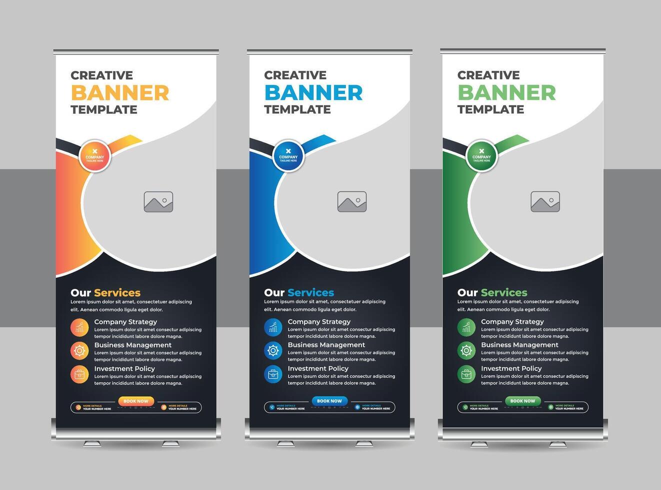 Business rollup banner template, advertisement, pull up, display banner, x-banner, flag-banner, exhibition banner design template or Roll up banner stand for your company vector
