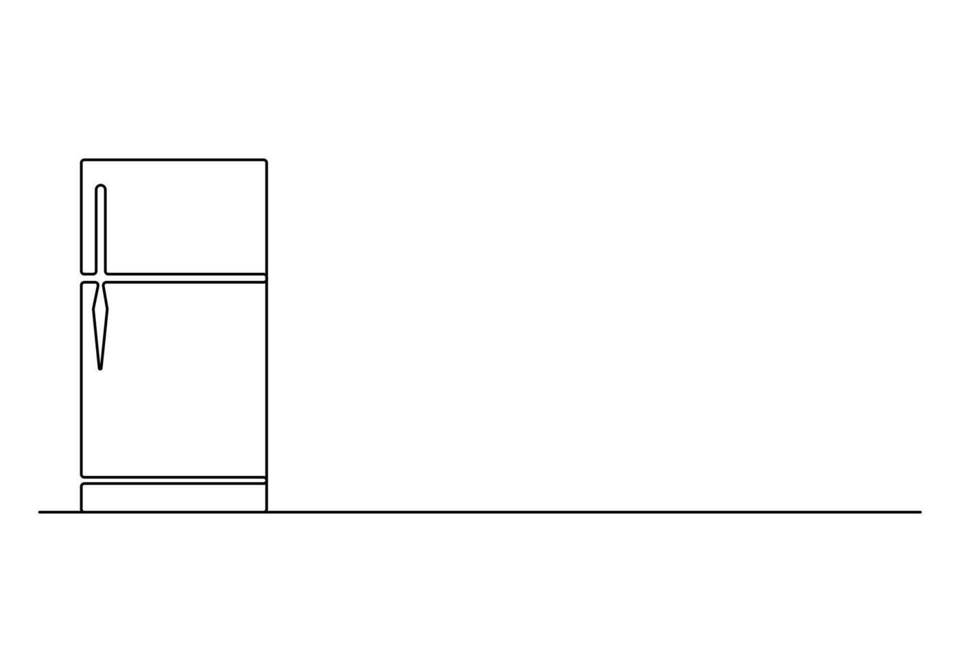 Refrigerator continuous one line drawing pro illustration vector