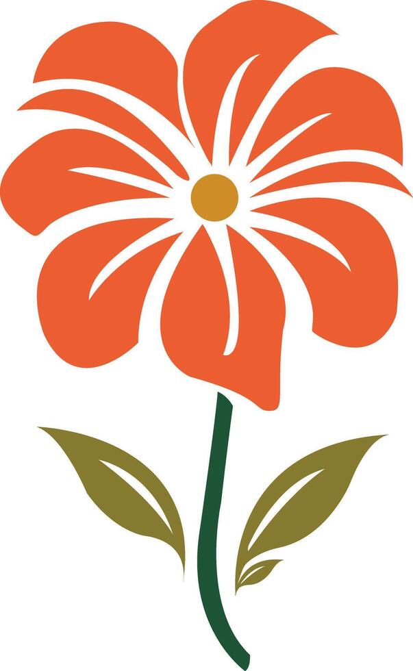 simple flower silhouette art design vector