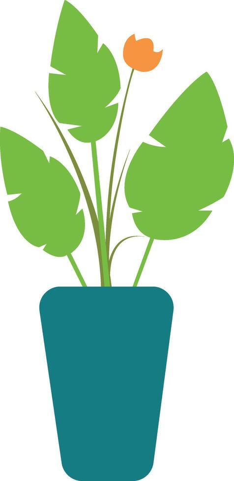 home plant in potted illustration on white background vector