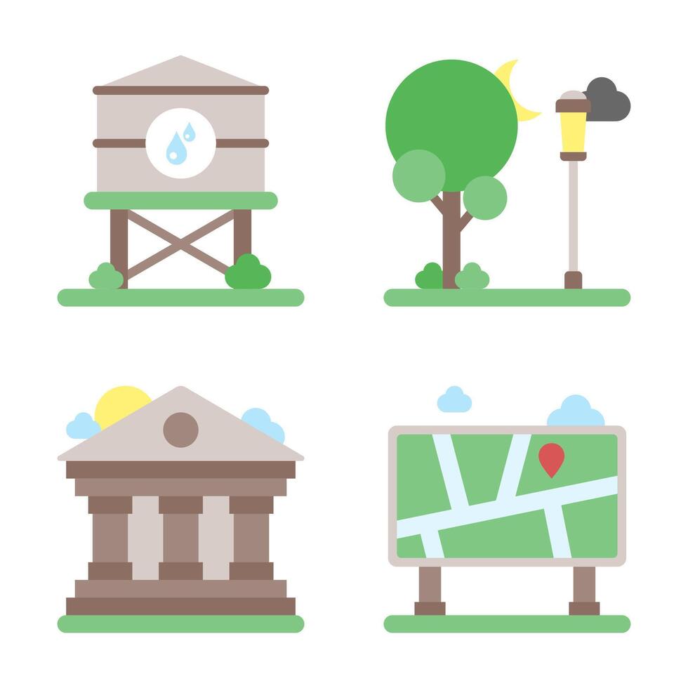 City and Building Element Icon and Graphic Resource vector