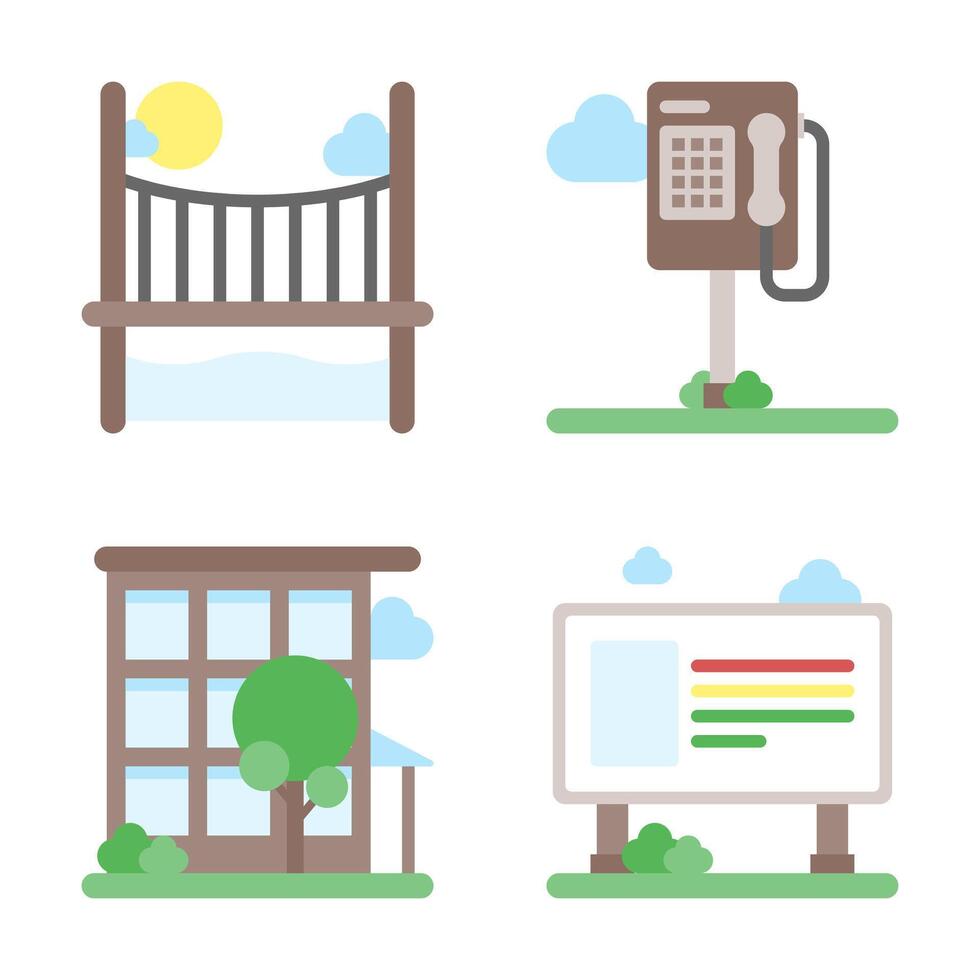 City and Building Element Icon and Graphic Resource vector