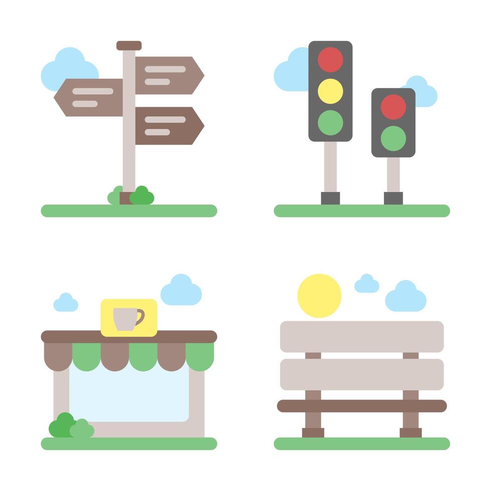 City and Building Element Icon and Graphic Resource vector