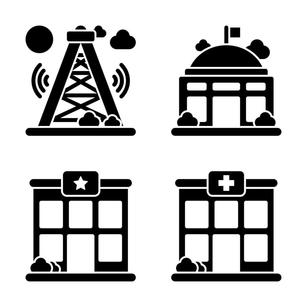 City and Building Element Glyph Icon and Graphic Resource vector
