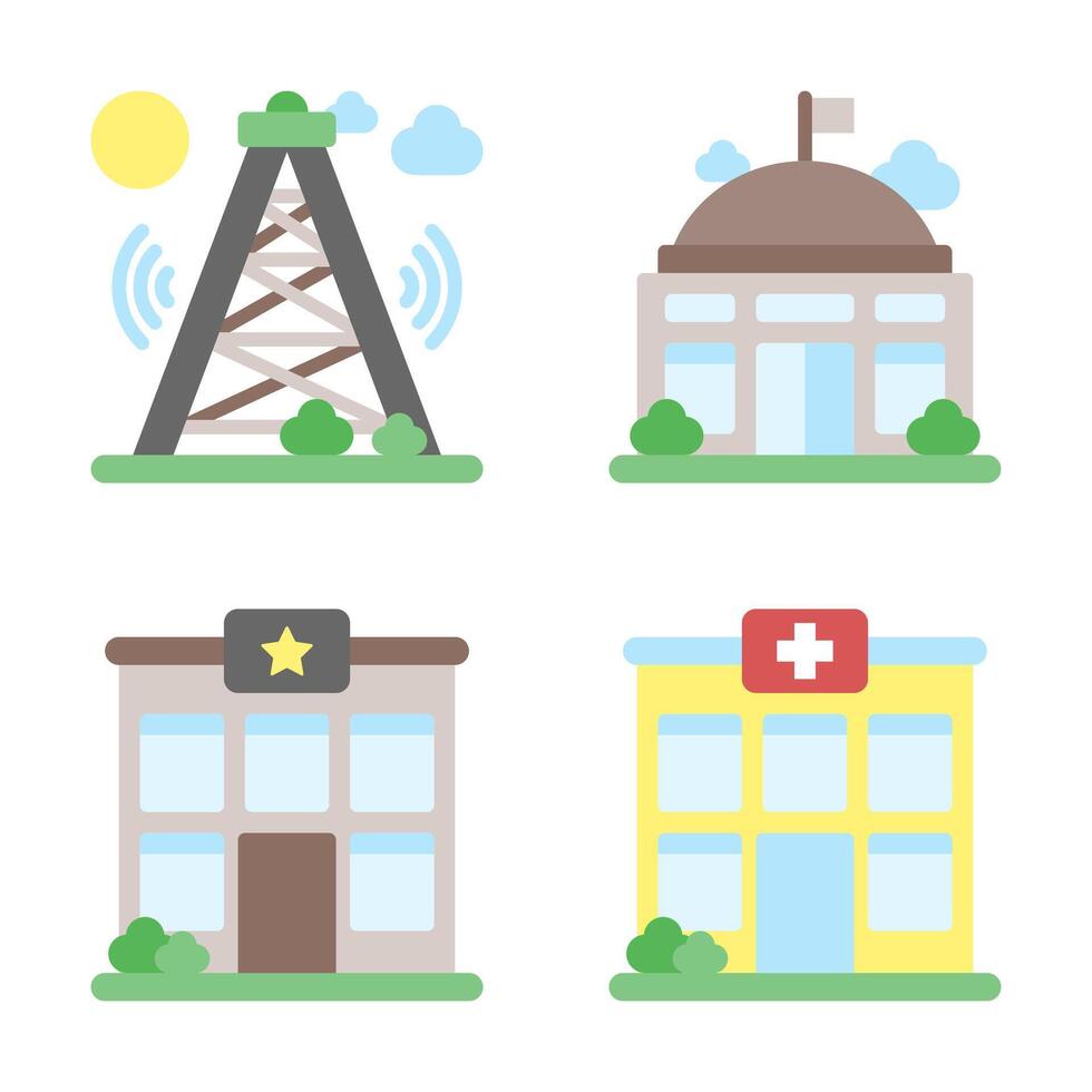 City and Building Element Icon and Graphic Resource vector