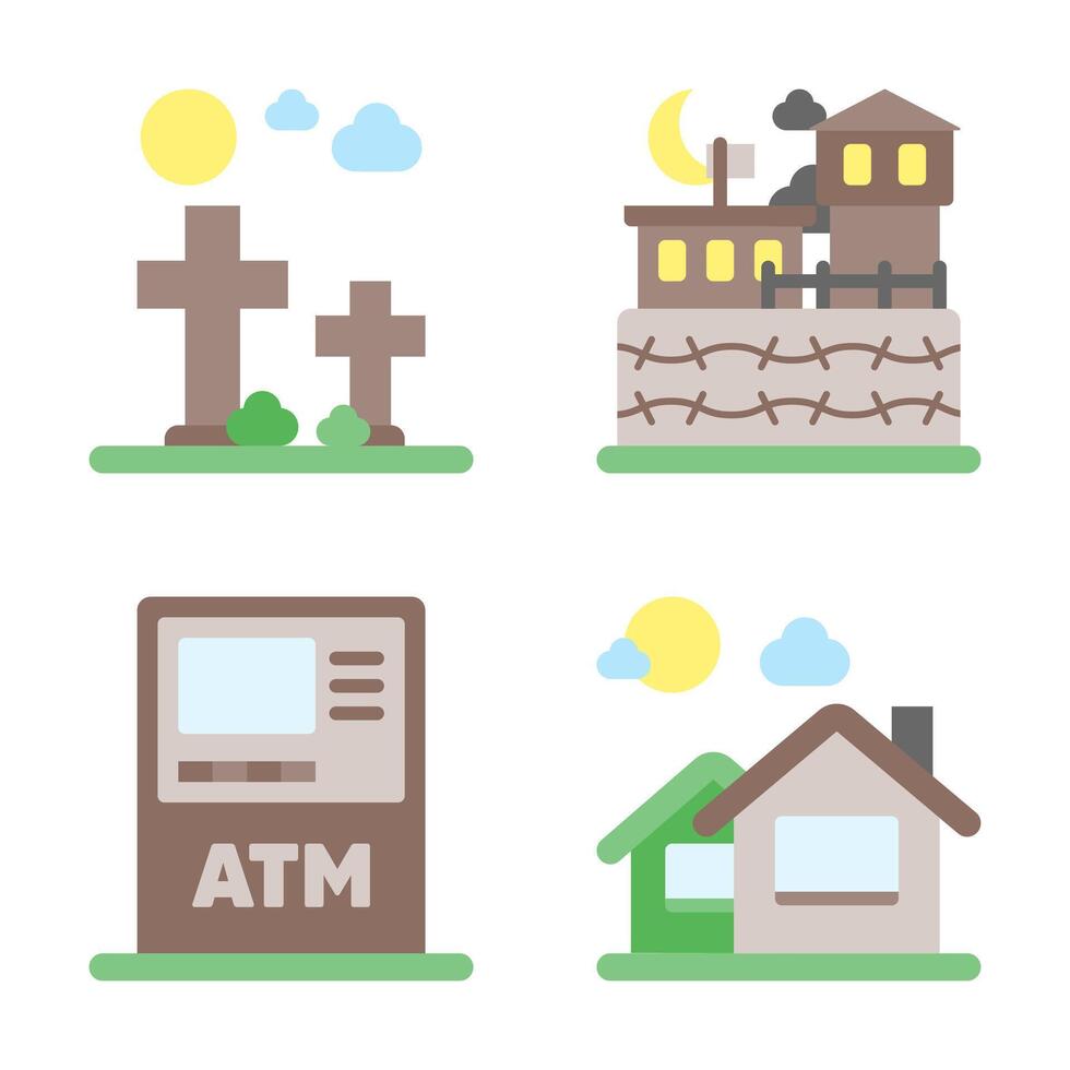 City and Building Element Icon and Graphic Resource vector