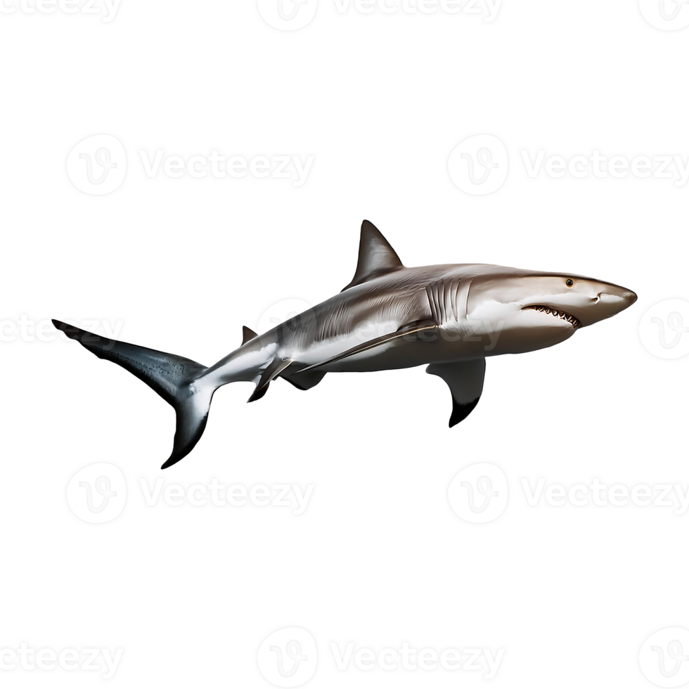 Inquisitive Grey Reef Shark with Open Mouth and Sharp Teeth png