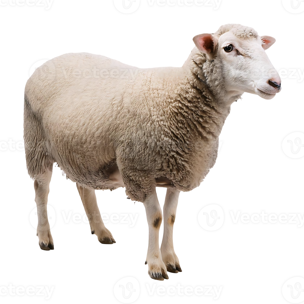 Inquisitive Sheep with Curious Eyes and Black Nose png