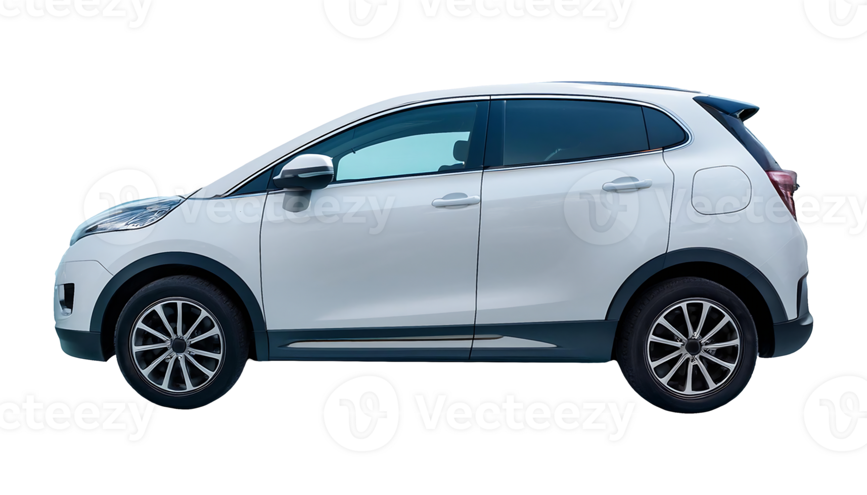 Modern White SUV isolated on transparent background png