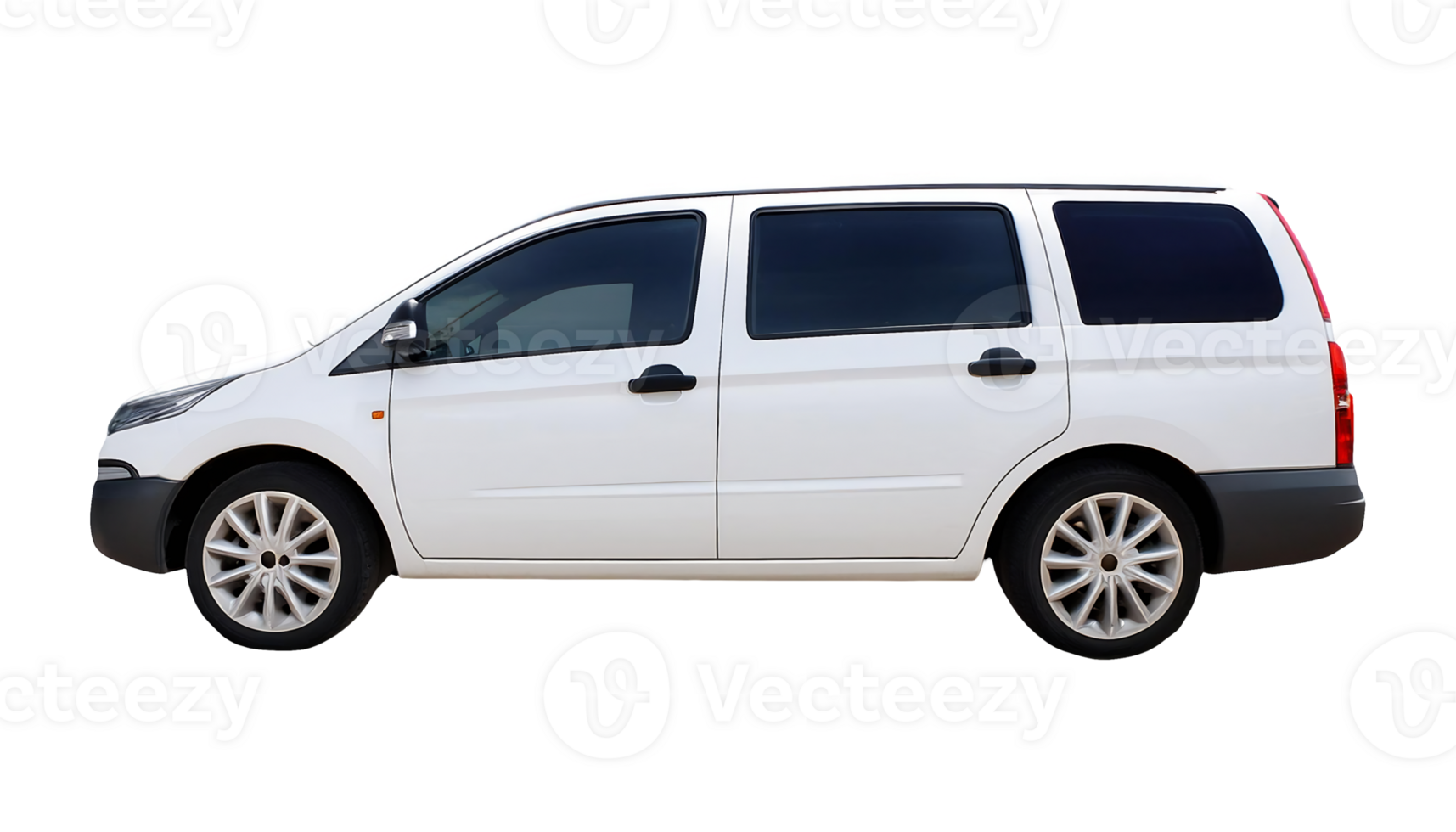 White Passenger Van with Tinted Windows isolated on transparent background png