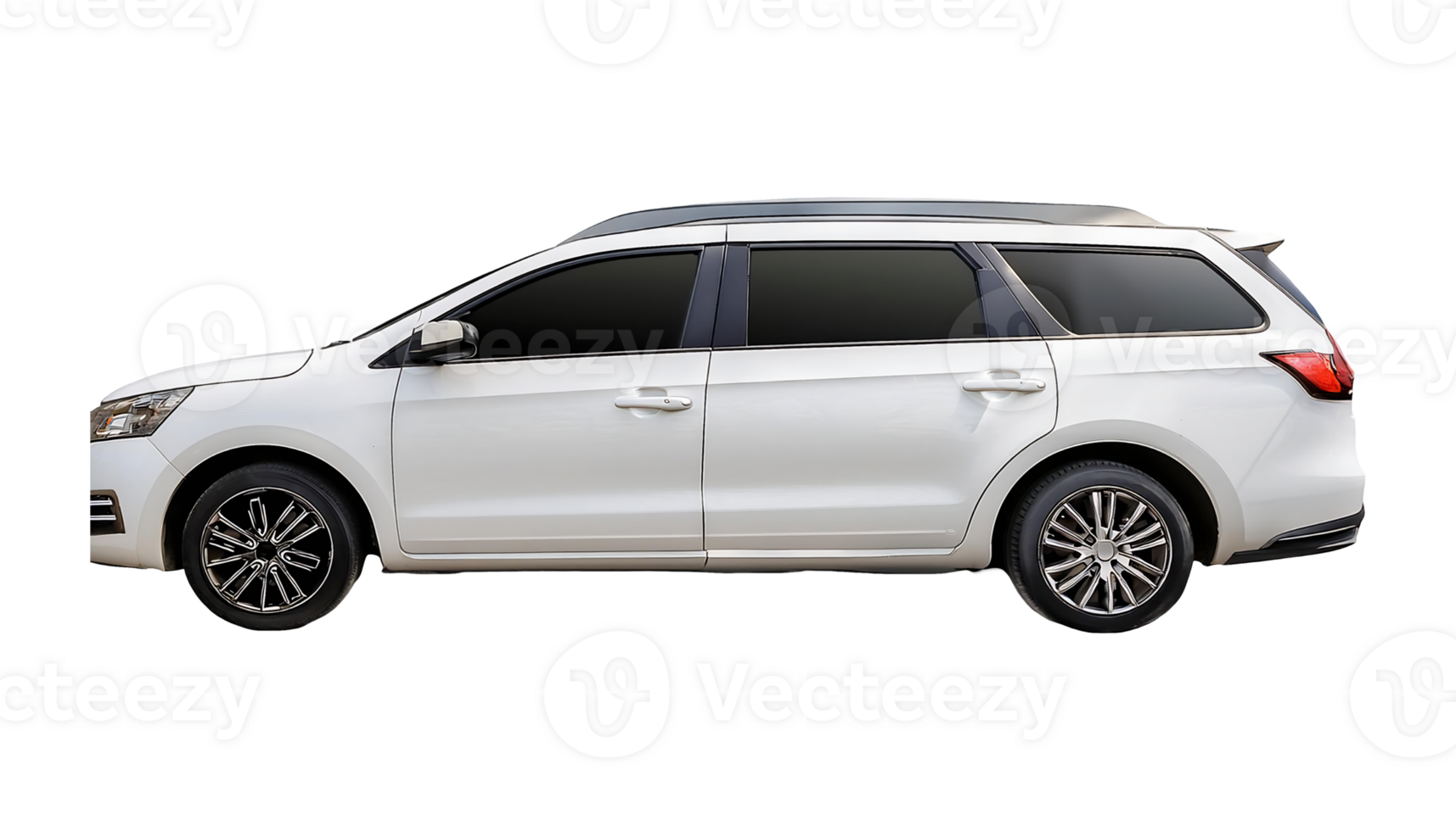 White SUV with Rear Window Shade isolated on transparent background png