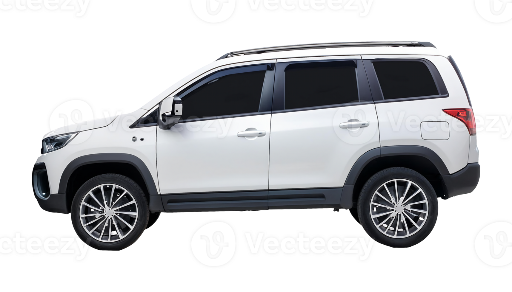 White SUV, Three-Row Car isolated on transparent background png