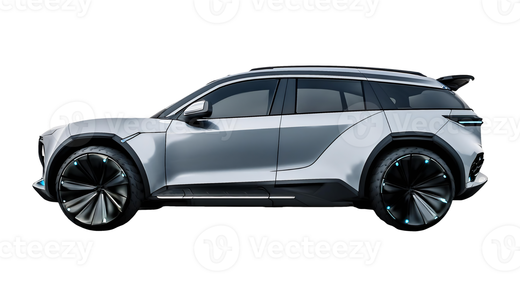 Futuristic Electric Vehicle Concept isolated on transparent background png