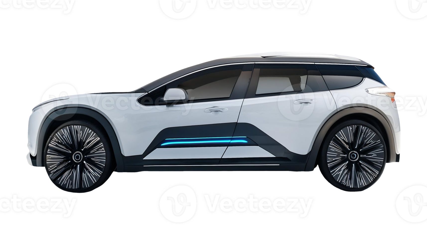 Modern Electric SUV isolated on transparent background png