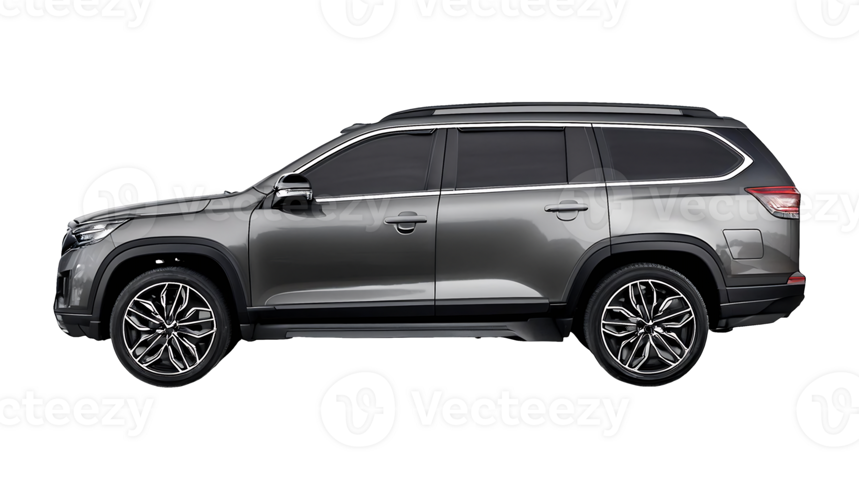 Modern Grey SUV isolated on transparent background png