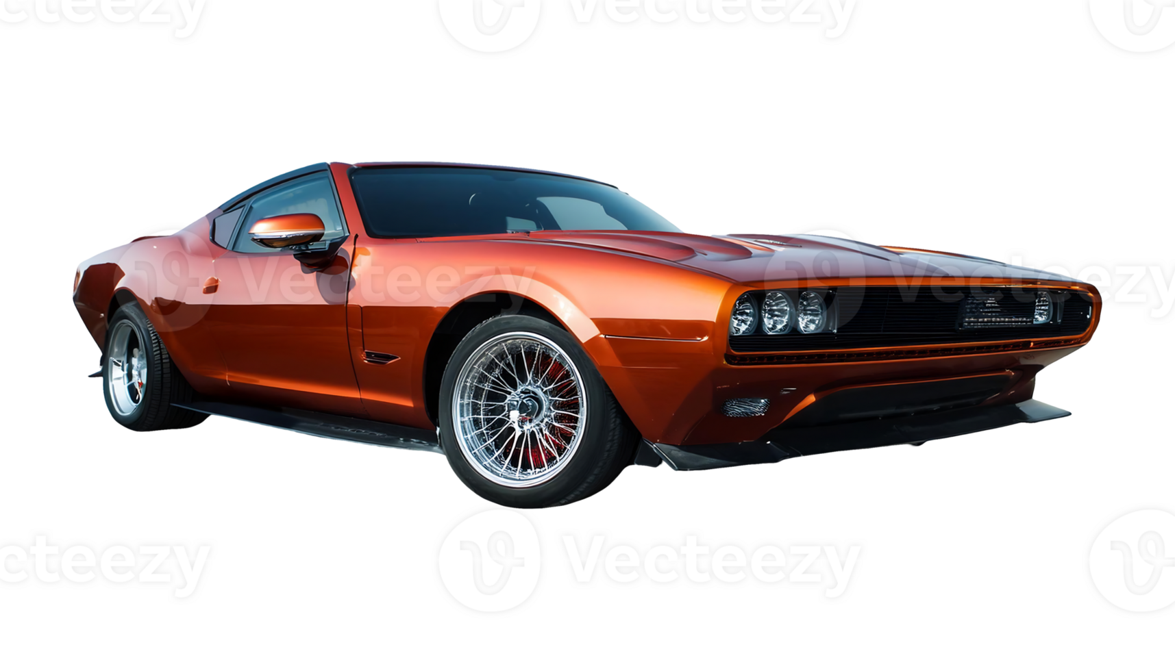 Classic Car Showcase A 1970s Performance Car isolated on transparent background png