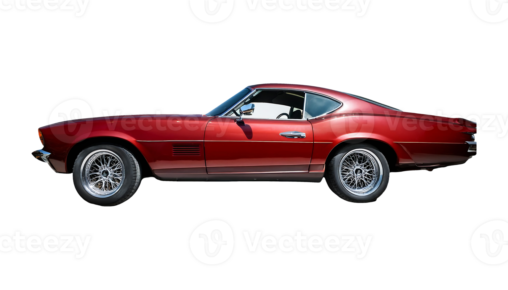 Red GT Coupe isolated on transparent background png