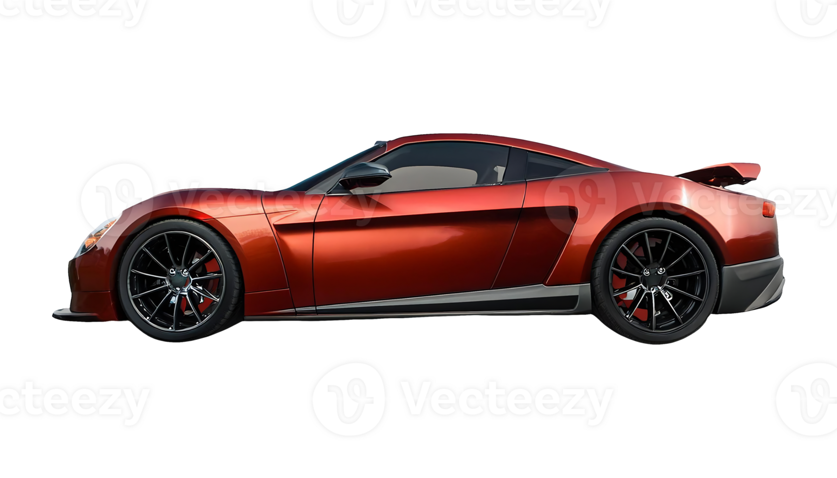 Red High-Performance Electric Sports Car isolated on transparent background png