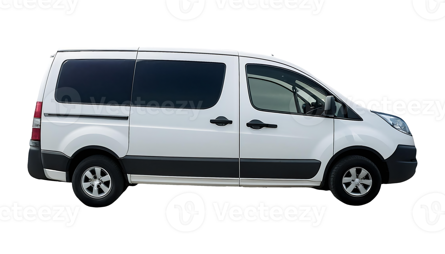 White Cargo Van isolated on transparent background png