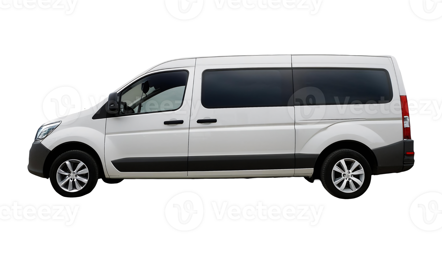 White Van isolated on transparent background png