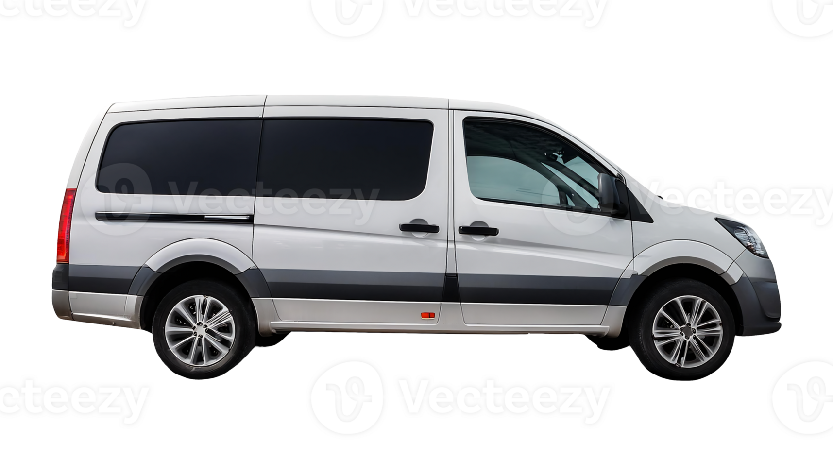 Van in Parking Lot isolated on transparent background png