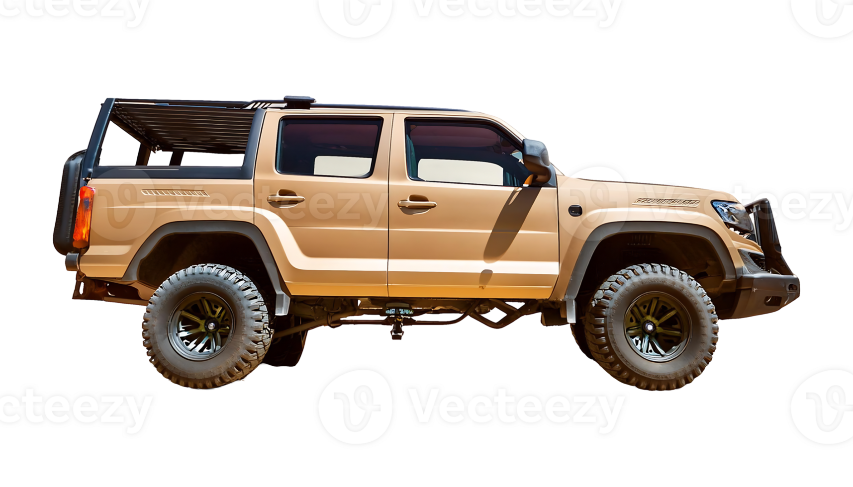 Off Road Adventure Tough SUV on Rough Terrain isolated on transparent background png