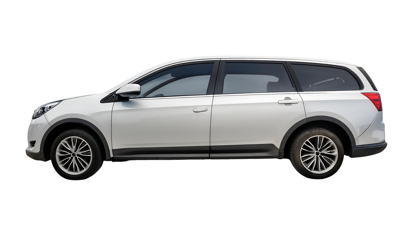 Front View of a Silver SUV isolated on transparent background png