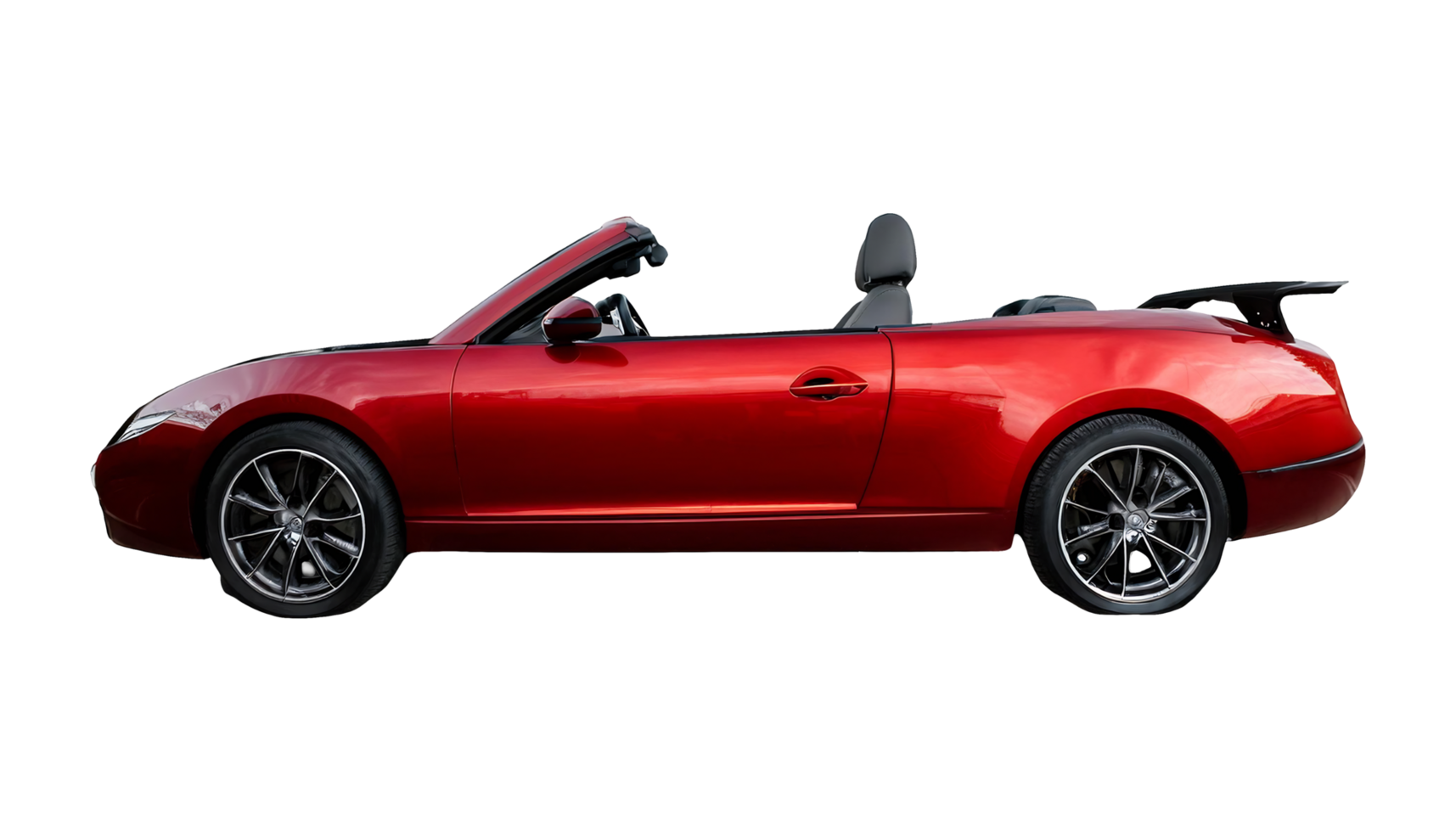 Stylish Red Convertible Car isolated on transparent background png