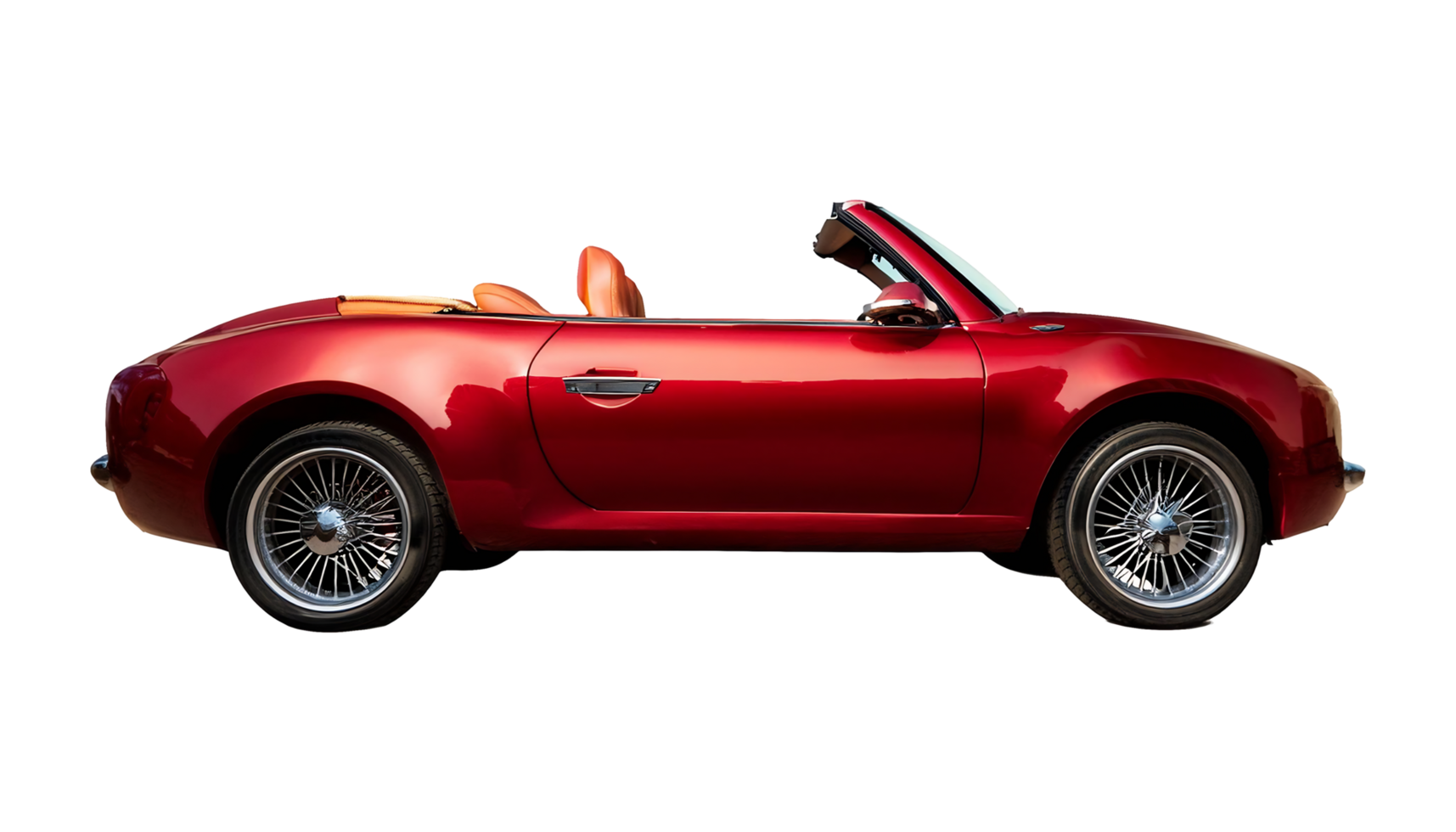 Red High-Performance Convertible isolated on transparent background png