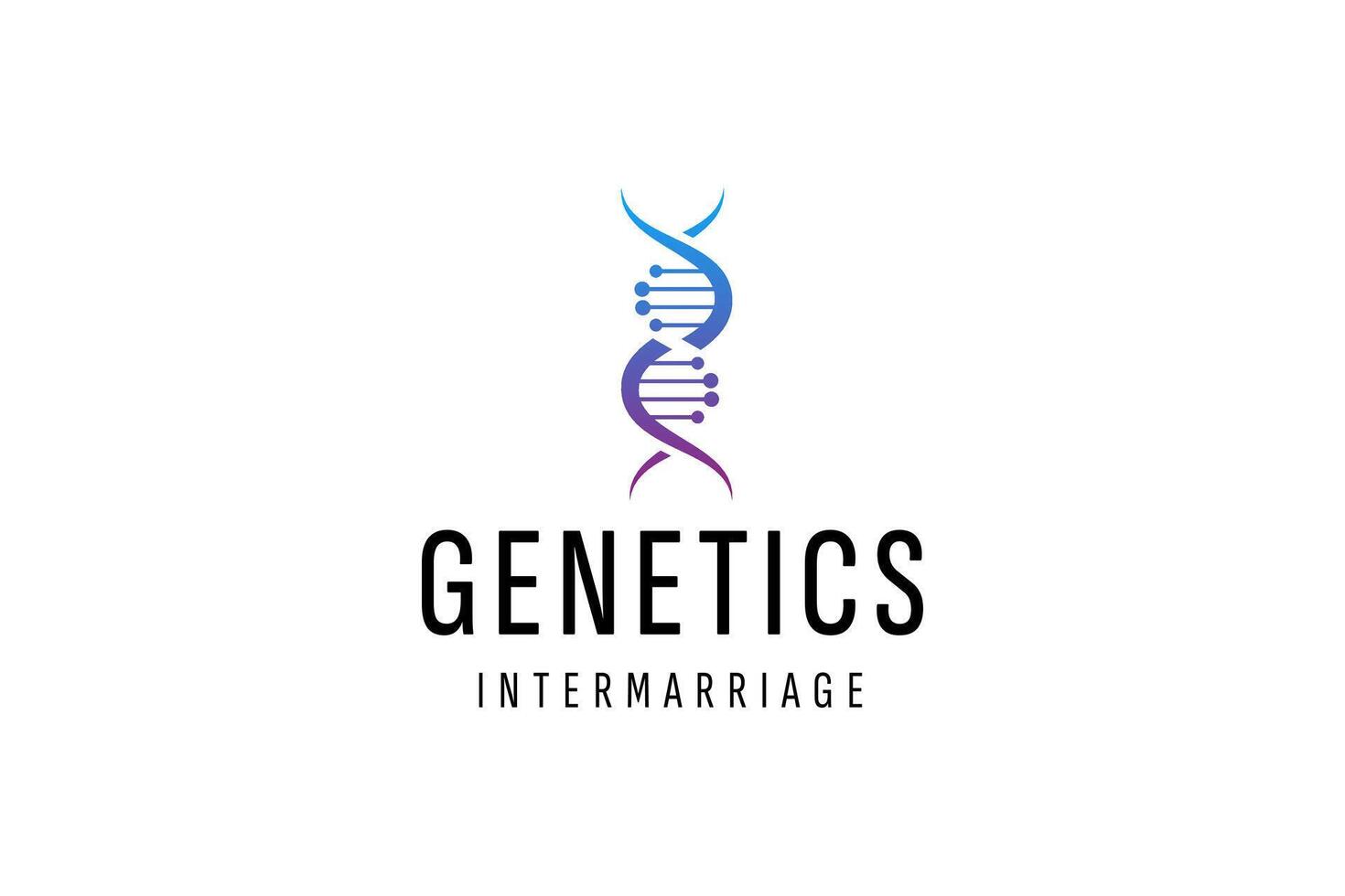 DNA logo design template icon for science technology vector