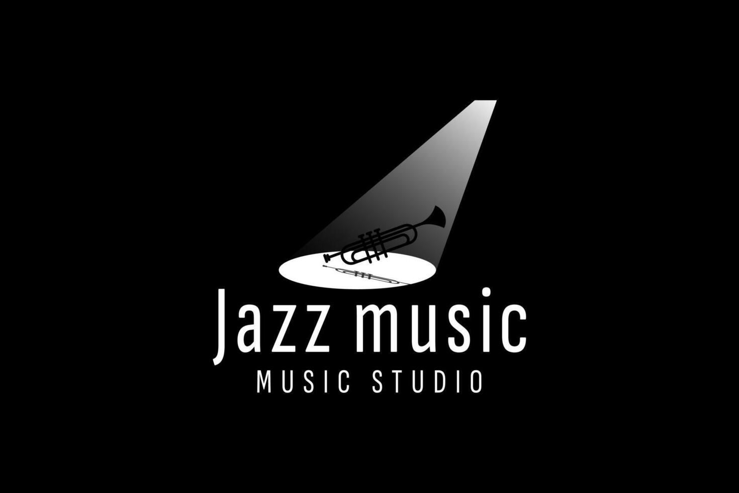 Trumpet logo design, generate melody, musical jazz instrument sketch illustration vector