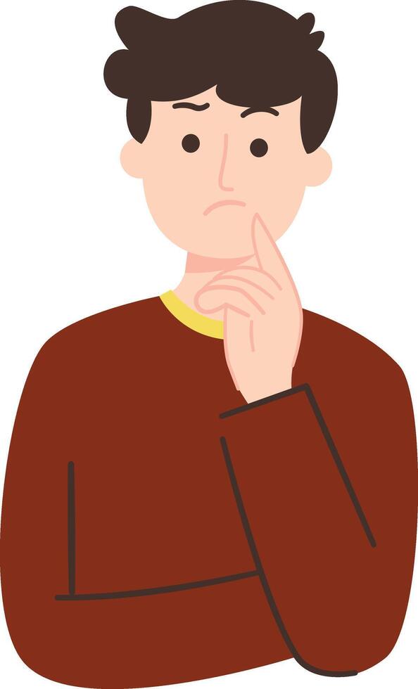 Man Thinking and Pondering vector