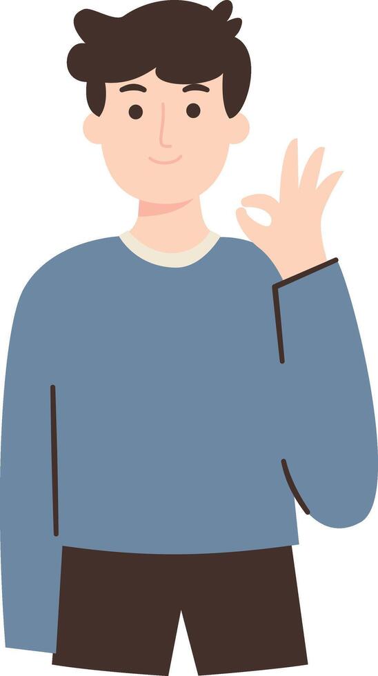 Man give done gesture with finger vector