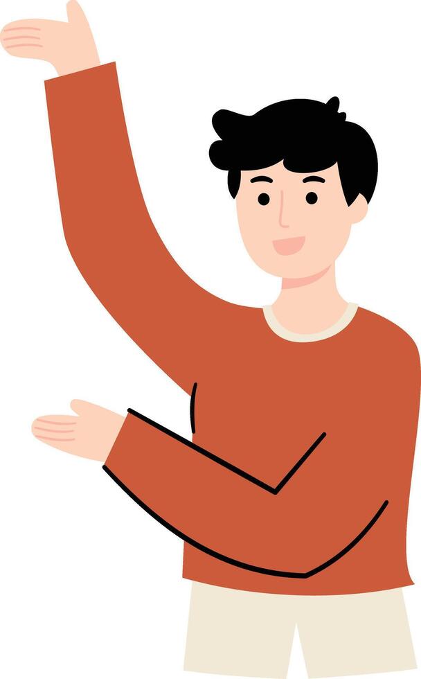 Man Showing Something with Smile vector
