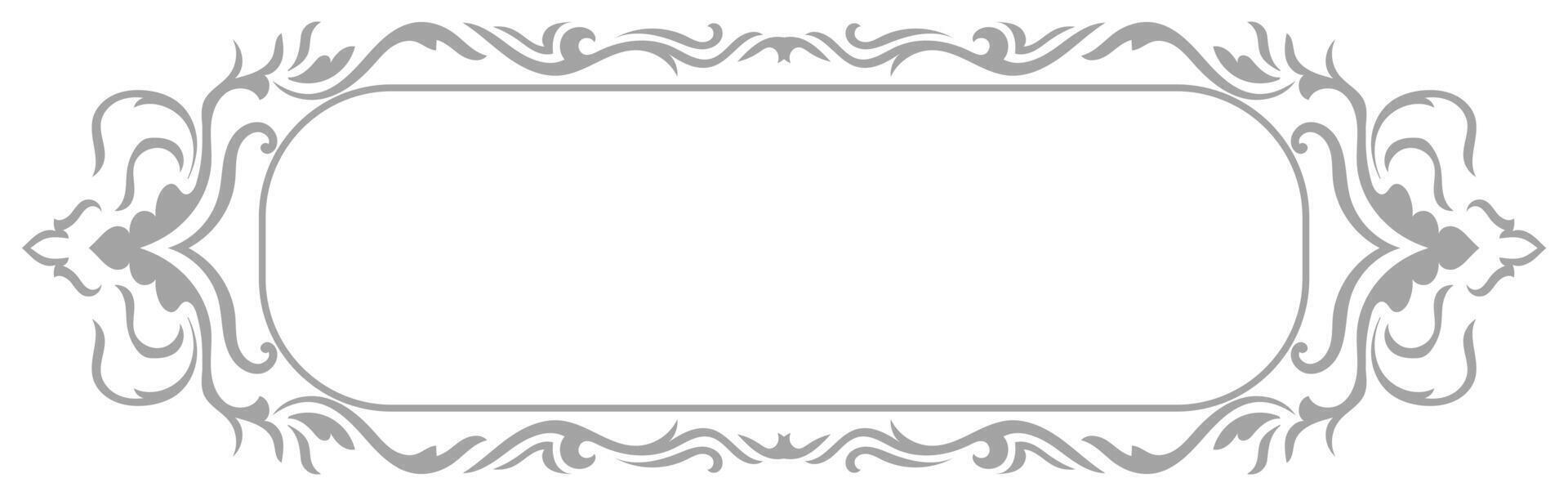 vintage abstract frame Gray on white, classic pattern. vector