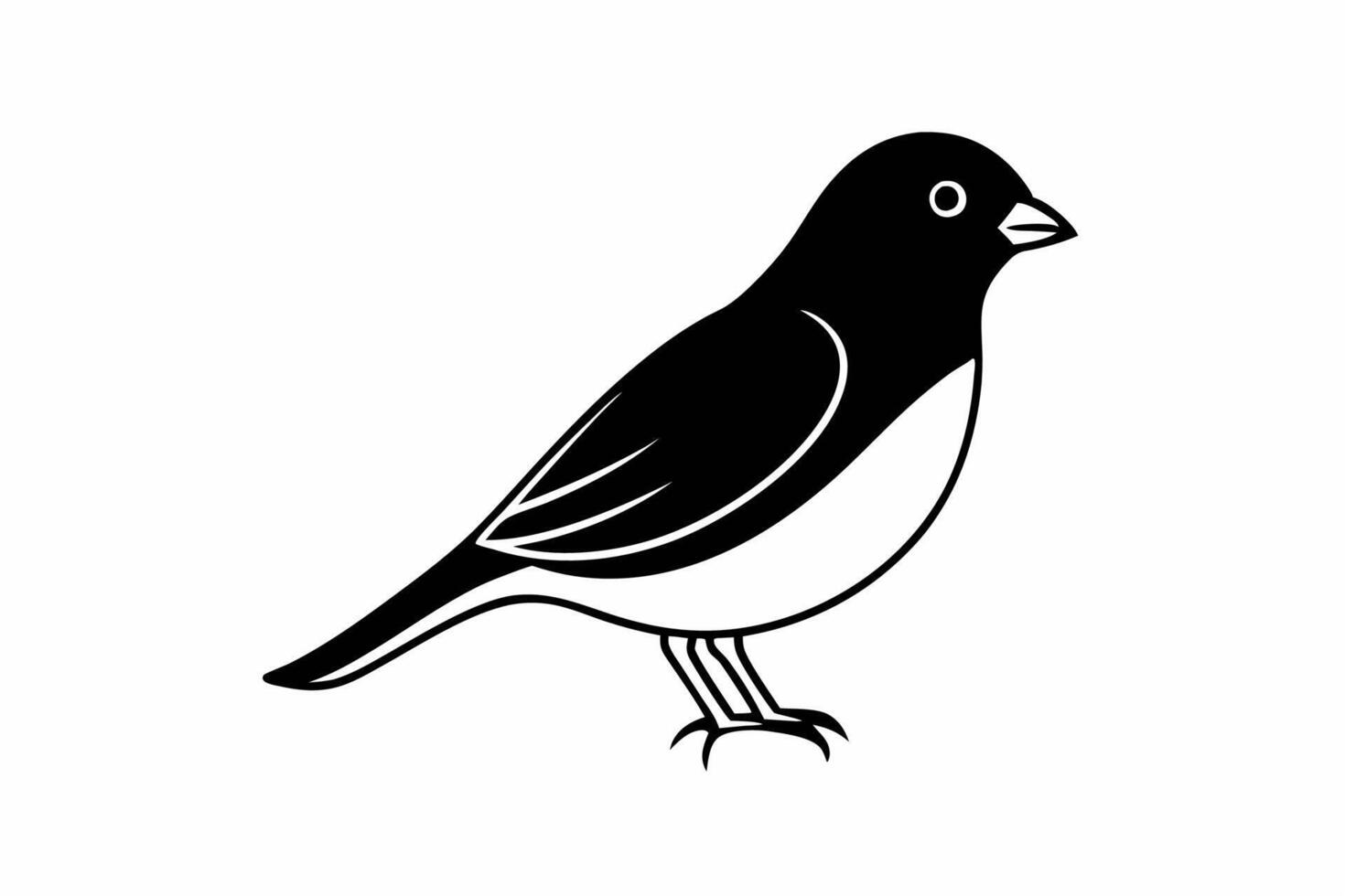 bird silhouette illustration on white background. vector