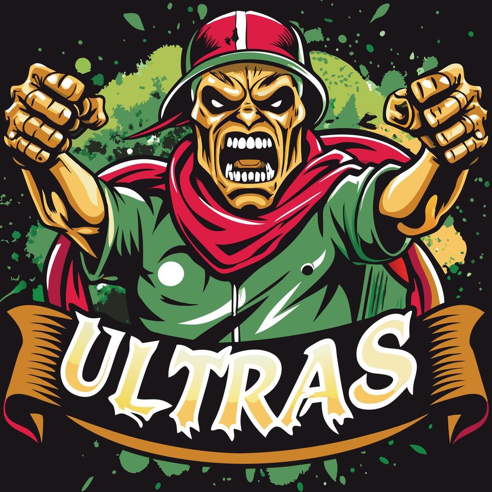 ultras supporter tshirt design vector