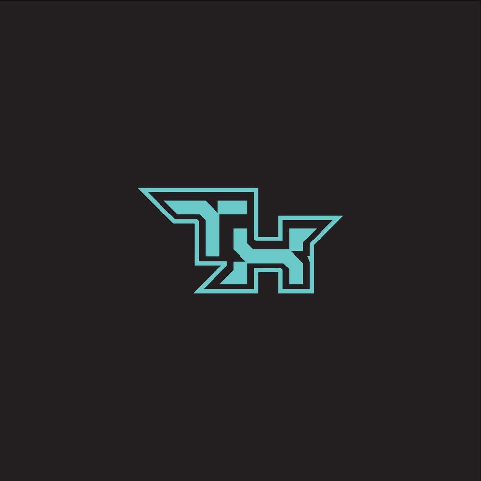 sporty and bold concept TX dynamic gaming monogram logo letter blue esport vector