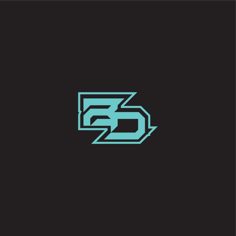 ZD letter sporty and bold concept blue esport dynamic gaming monogram logo vector