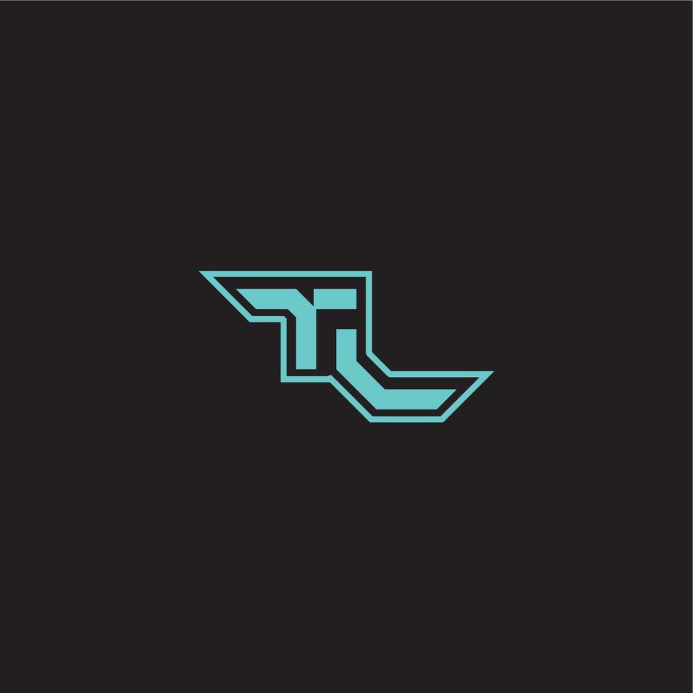 dynamic gaming monogram logo sporty and bold concept TL blue esport letter vector