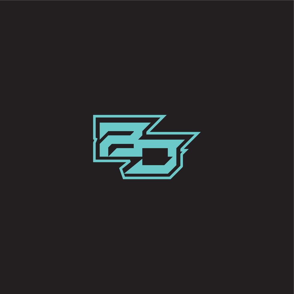 ZJ letter sporty and bold concept blue esport dynamic gaming monogram logo vector