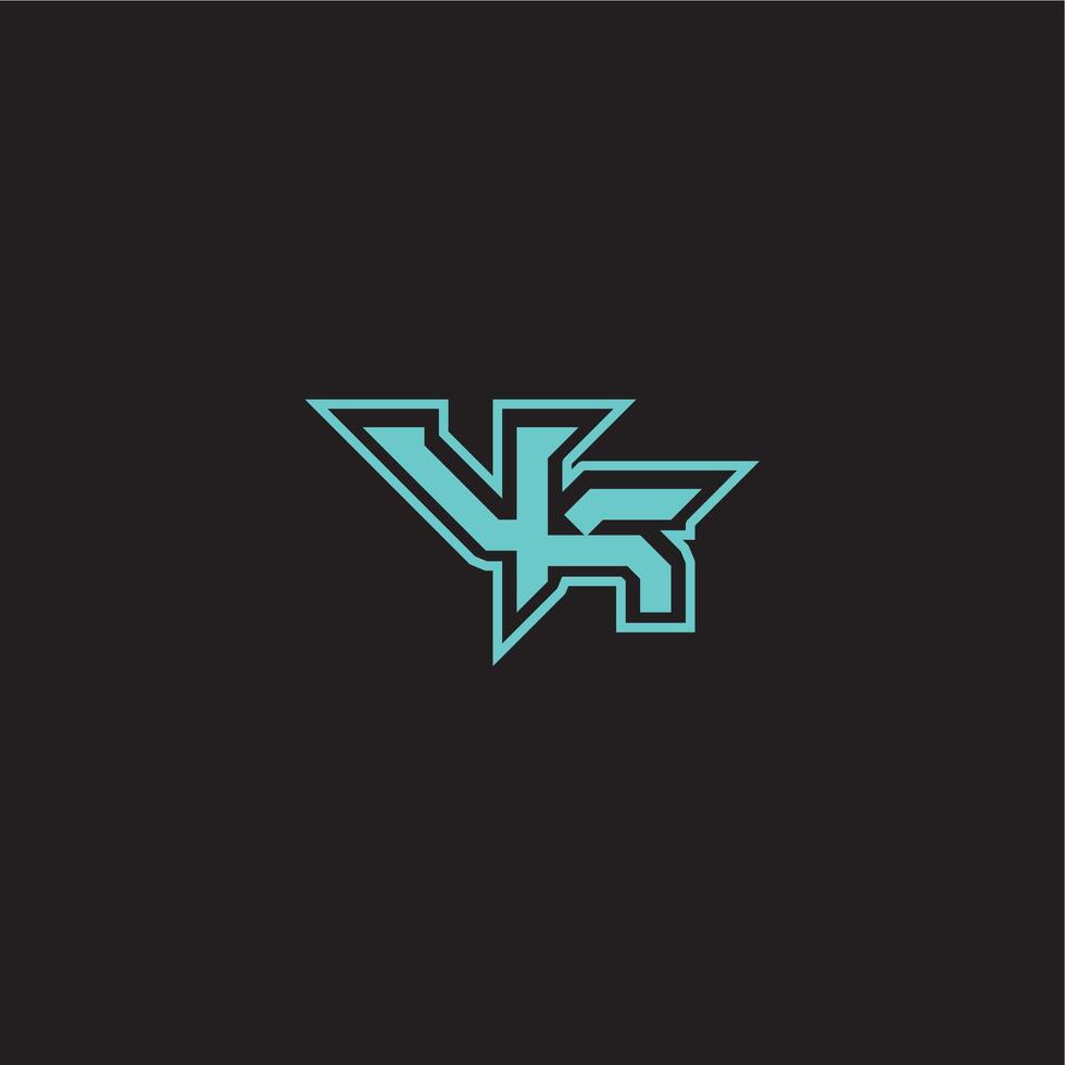 sporty and bold concept VK dynamic gaming monogram logo letter blue esport vector